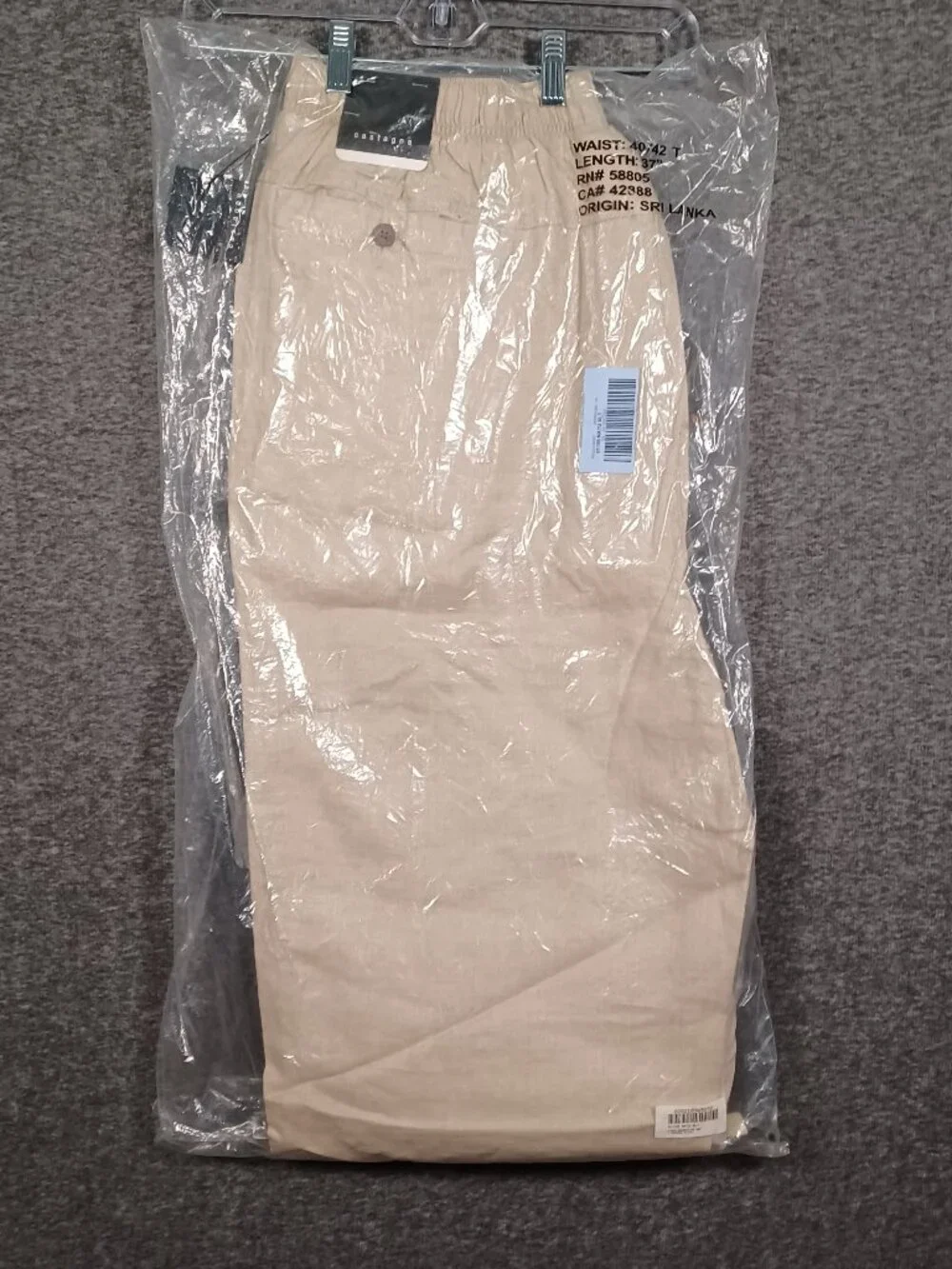 Castagne Linen Pants Men's XLT Natural Drawstring Elastic Waist Casual Relaxed